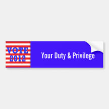 Stripes Vote 2012 Bumper Sticker