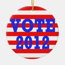 Stripes Vote 2012 Christmas Ornaments