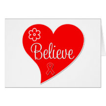 Stroke Awareness Believe Red Heart Card