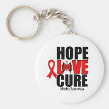 Stroke Awareness Hope Love Cure Key Chains