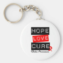 Stroke Awareness Hope Love Cure Keychain