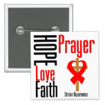 Stroke Awareness Hope Love Faith Prayer Cross Pinback Button