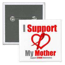 Stroke Awareness I Support My Mother Button