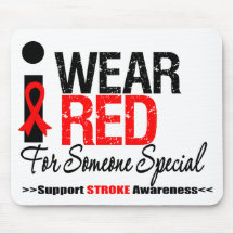 Stroke Awareness I Wear Red For Someone Special Mouse Pads