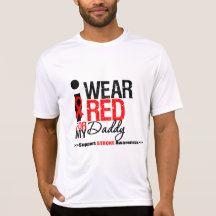 Stroke Awareness I Wear Red Ribbon For My Daddy Tshirt
