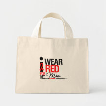 Stroke Awareness I Wear Red Ribbon For My Mum Tote Bags