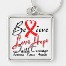 Stroke Believe Heart Collage Keychains