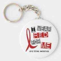 Stroke I WEAR RED FOR ME 37 Keychain