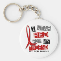 Stroke I WEAR RED FOR MY FRIEND 37 Keychain