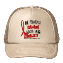 Stroke I WEAR RED FOR MY WIFE 37 Hat