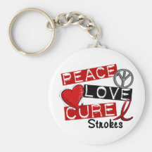 Stroke PEACE LOVE CURE 1 Key Chains