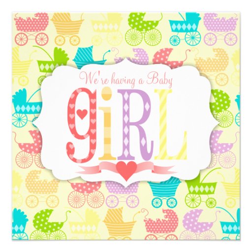Stroller Chic Baby Girl - Baby Shower Invitation