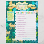 Stroller Chic "Baby Shower Games" Activity Sheet Personalised Flyer