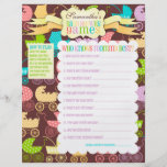 Stroller Chic "Baby Shower Games" Activity Sheet Flyer