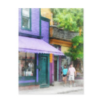 Strolling Down Thames Street Newport RI Postcard