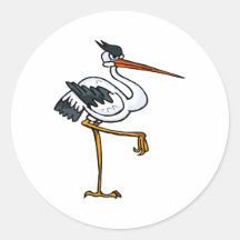 Strom Stork Round Sticker