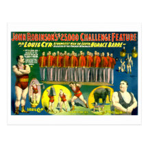 Strong Men Circus Show Vintage 1898 Poster Postcard