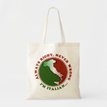 Stubborn Italian Funny Canvas Bags