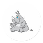 stubborn sitting rhino stickers