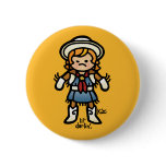 stuck like a ornery pig. pinback button