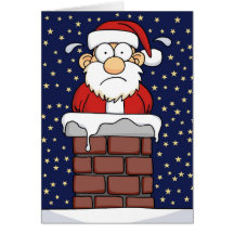 Stuck Santa Greeting Card