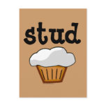 Stud Muffin, Cute Funny Baked Good postcards