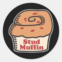 stud muffin round sticker