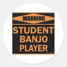 Student Banjo Player Round Stickers