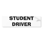 STUDENT DRIVER BUMPER STICKERS