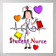 Student Nurse Art Poster-Embossed Style Graphics