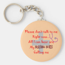 Student Nurse "Nursing Notes" Funny T-shirt Keychain