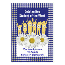 Student Recognition Daisy Certificate Business Card Templates