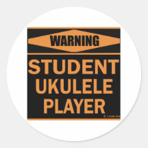 Student Ukulele Player Round Stickers