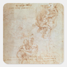 Studies of Madonna and Child Square Stickers