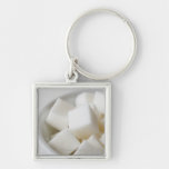 Studio shot of sugar cubes in bowl keychain
