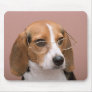 Studious Beagle with Glasses Mousepad