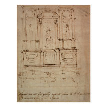 Study for a double tomb post card