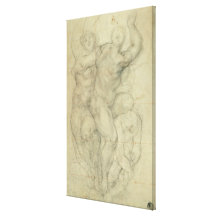 Study for a Group of Nudes (chalk on paper) Stretched Canvas Print