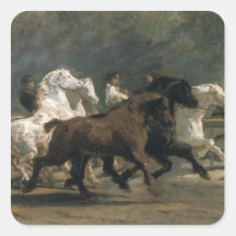 Study for the Horsemarket, 1900 Square Sticker