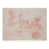 Study of a reclining man postcards