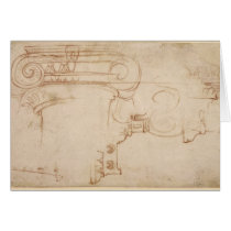Study of an Ionic capital Greeting Card
