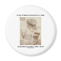 Study Of Brain Physiology (Leonardo da Vinci 1508) Refrigerator Magnet