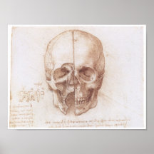 Study of the Human Skull, Leonardo da Vinci Posters