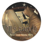 Studying Cat Lessons Bookplate stickers