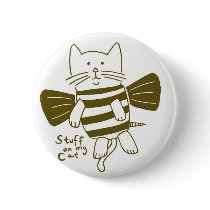stuff on my cat - bee pinback buttons