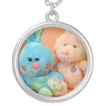 Stuffed bunnies necklace