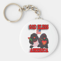 Stuffed Gorillas God Bless America Keychain