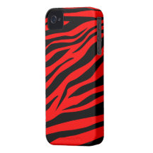 Stunning Black/Red Zebra Print - iPhone 4/4s Case Case-Mate iPhone 4 Cases