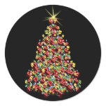 Stunning Holiday Tree Christmas Envelope Seals Round Stickers