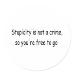 Stupidity is not a crime stickers